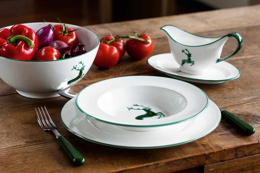 Geschirrserie - Gruener Hirsch